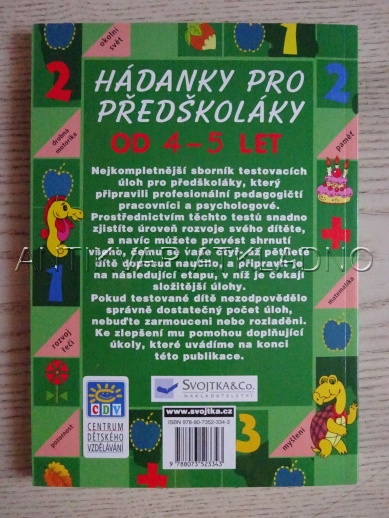 HÁDANKY PRO PŘEDŠKOLÁKY OD 4-5 LET, **an