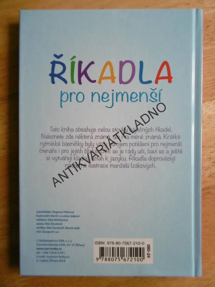 ŘÍKADLA PRO NEJMENŠÍ, PILAŘOVÁ, IZÁK, **an