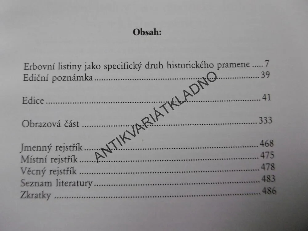 ERBOVNÍ LISTINY ARCHIVU NÁRODNÍHO MUZEA, HERALDIKA, ERBY,FIALA, KREJČÍK, P-A