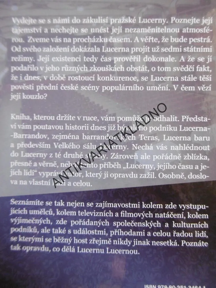 LUCERNA, JEJÍ ČAS A JEJÍ LIDÉ, PŘÍBĚHY Z PRAŽSKÉ LUCERNY