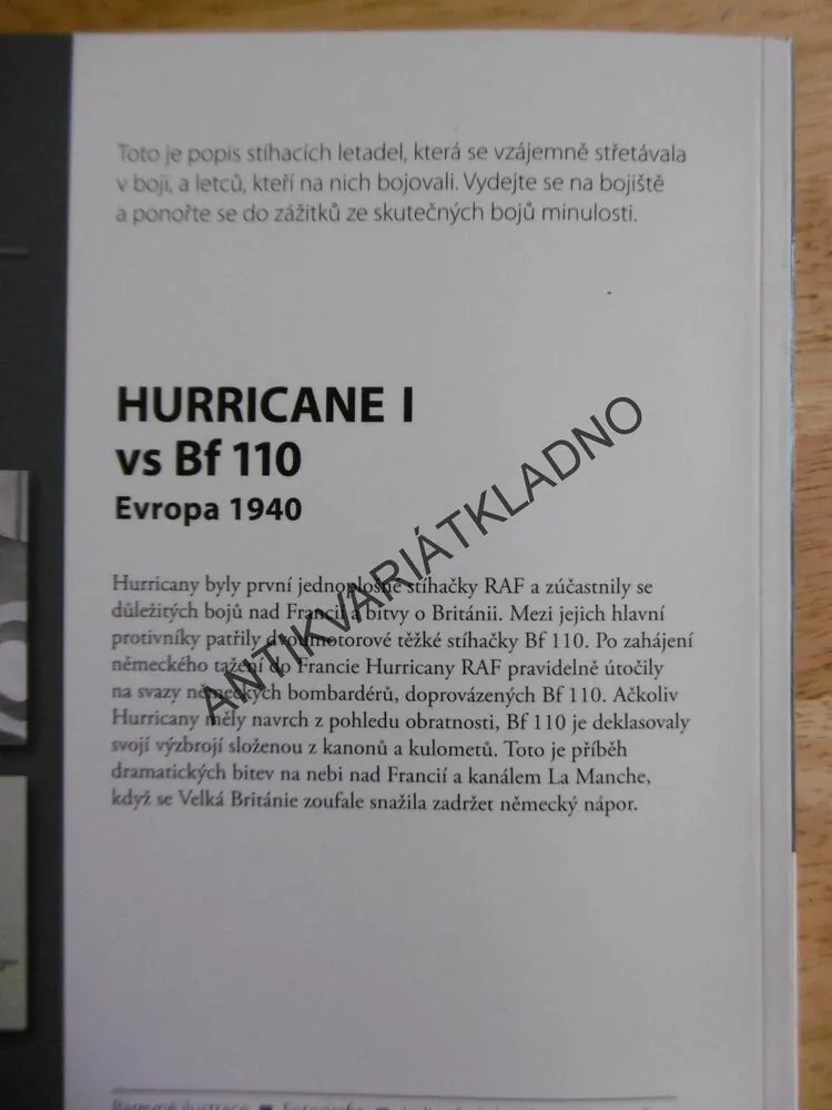 HURRICANE I VS BF 110, EVROPA 1940, TONY HOLMES, **an