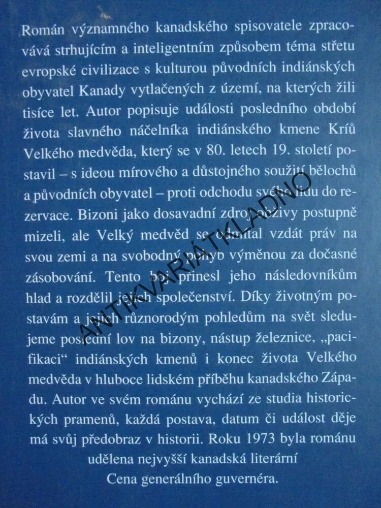 VÁBENÍ VELKÉHO MEDVĚDA, RUDY WIEBE, AMERIKA