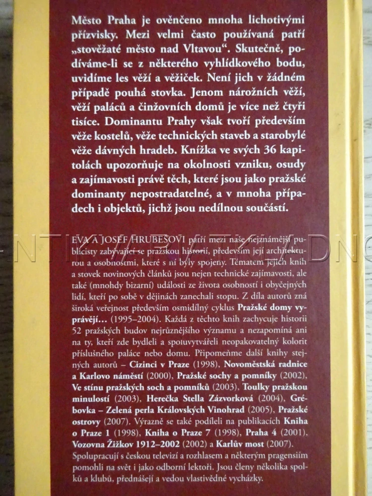 VĚŽE V DĚJINÁCH STOVĚŽATÉ PRAHY, EVA HRUBEŠOVÁ, JOSEF HRUBEŠ, **an