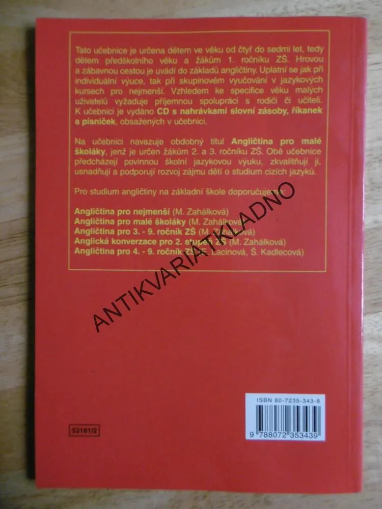 ANGLIČTINA PRO NEJMENŠÍ,  ZAHÁLKOVÁ, 1.ROČNÍK, 