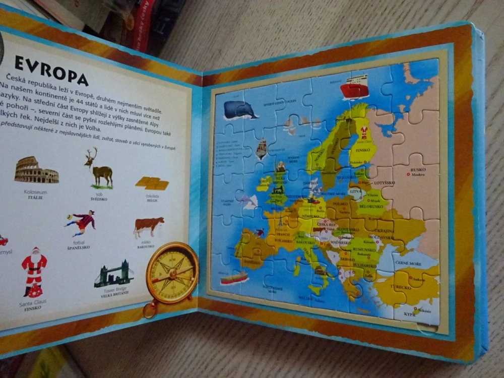 ATLAS SVĚTA S PUZZLE, **an
