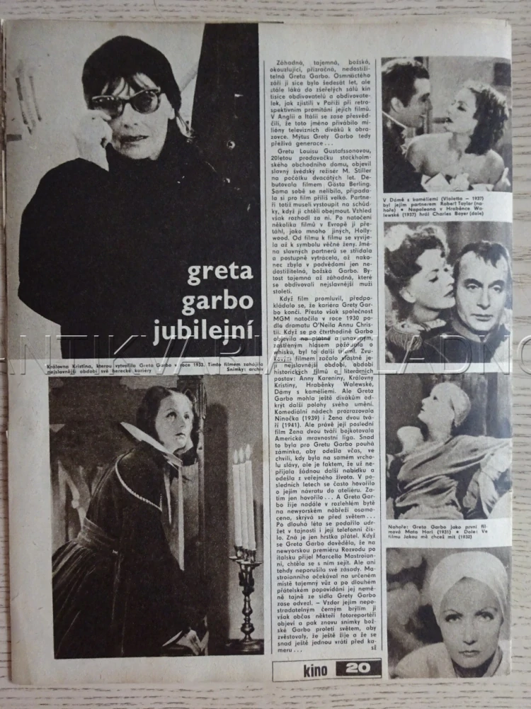 KINO, ROČ. XX, Č. 20, ČASOPIS, GRETA GARBO