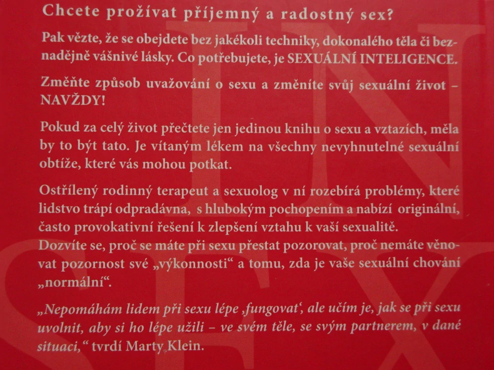 SEXUÁLNÍ INTELIGENCE, MARTY KLEIN, **an