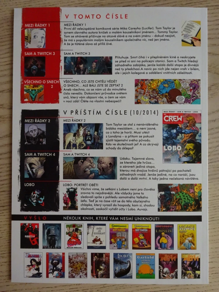 KOMIKS CREW 2, 41/2014, SAM A TWITCH, VŠECHNO, CO JSTE CHTĚLI VĚDĚT O SNECH..., MEZI ŘÁDKY