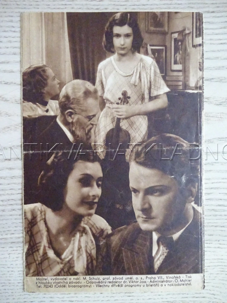 HUDBA SRDCÍ..., Š. HOZA, BIO PROGRAM Č. 167, 1934