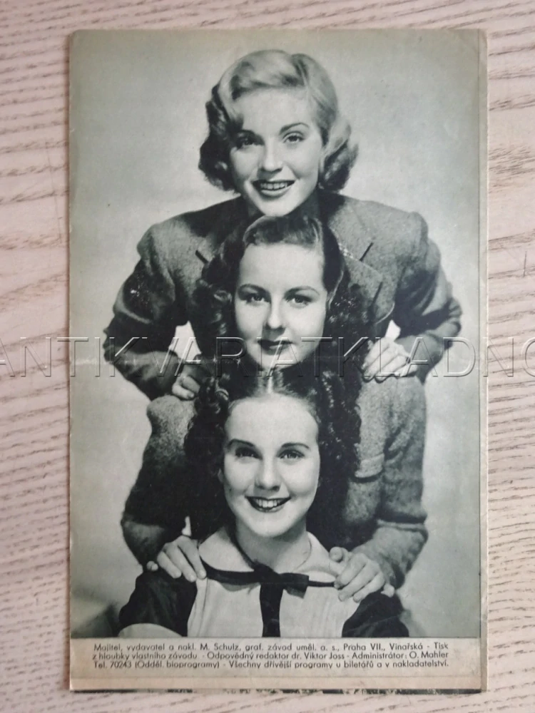 TŘI ROZKOŠNÁ DĚVČÁTKA, D. DURBIN, BIO PROGRAM Č. 440, 1936