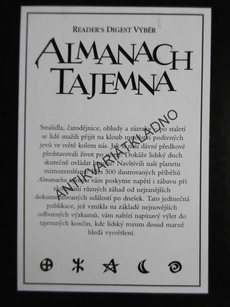 ALMANACH TAJEMNA, NADPŘIROZENÉ JEVY V BĚHU STALETÍ, **an