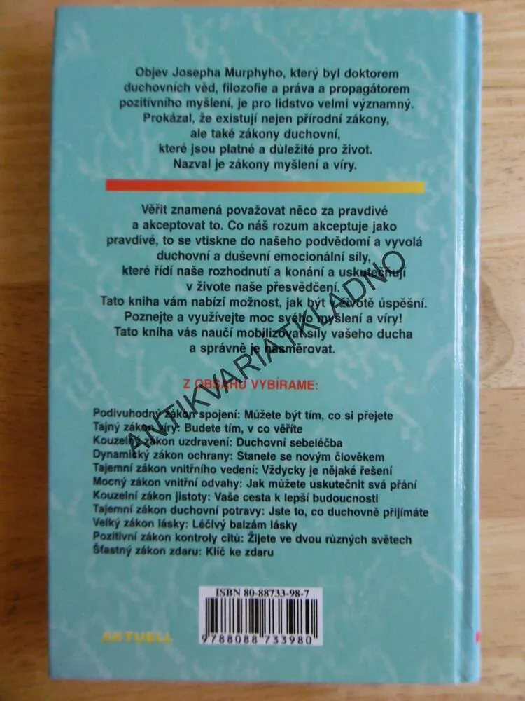 ZÁKONY MYŠLENÍ A VÍRY, JOSEPH MURPHY, **an