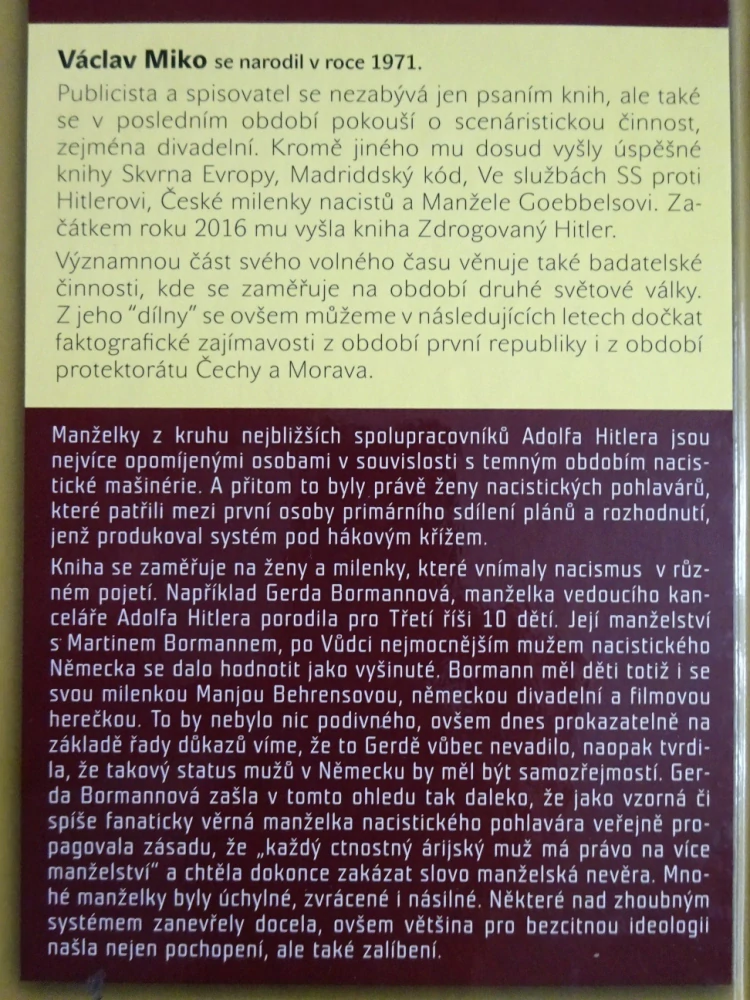MANŽELKY A MILENKY NACISTICKÝCH POHLAVÁRŮ, VÁCLAV MIKO, **an