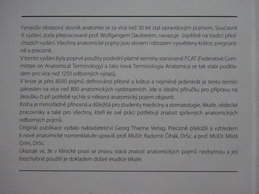 FENEISŮV OBRAZOVÝ SLOVNÍK ANATOMIE, WOLFGANG DAUBER, **an