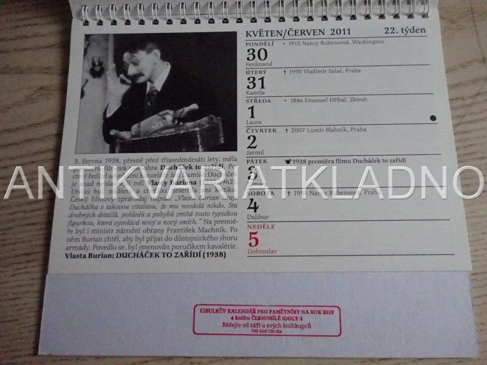 CIBULKŮV KALENDÁŘ PRO FILMOVÉ PAMĚTNÍKY 2011