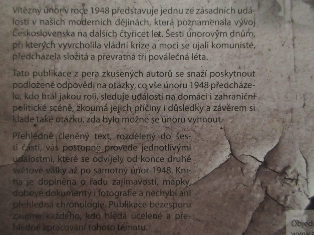 1948: VÍTĚZNÝ ÚNOR, FRANTIŠEK ČAPKA, JITKA LUNEROVÁ, **an