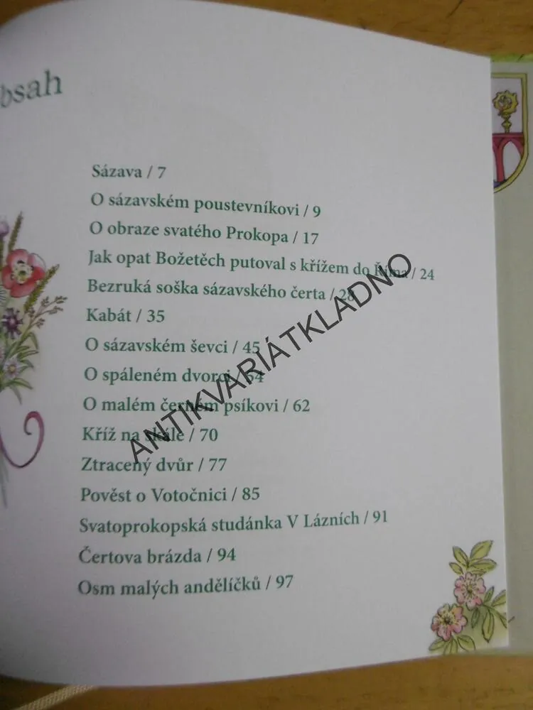 KYTIČKA OD NEDOSTAVĚNÉHO CHRÁMU, SÁZAVSKÉ POVĚSTI, AUBRECHT, SVOBODA, **an