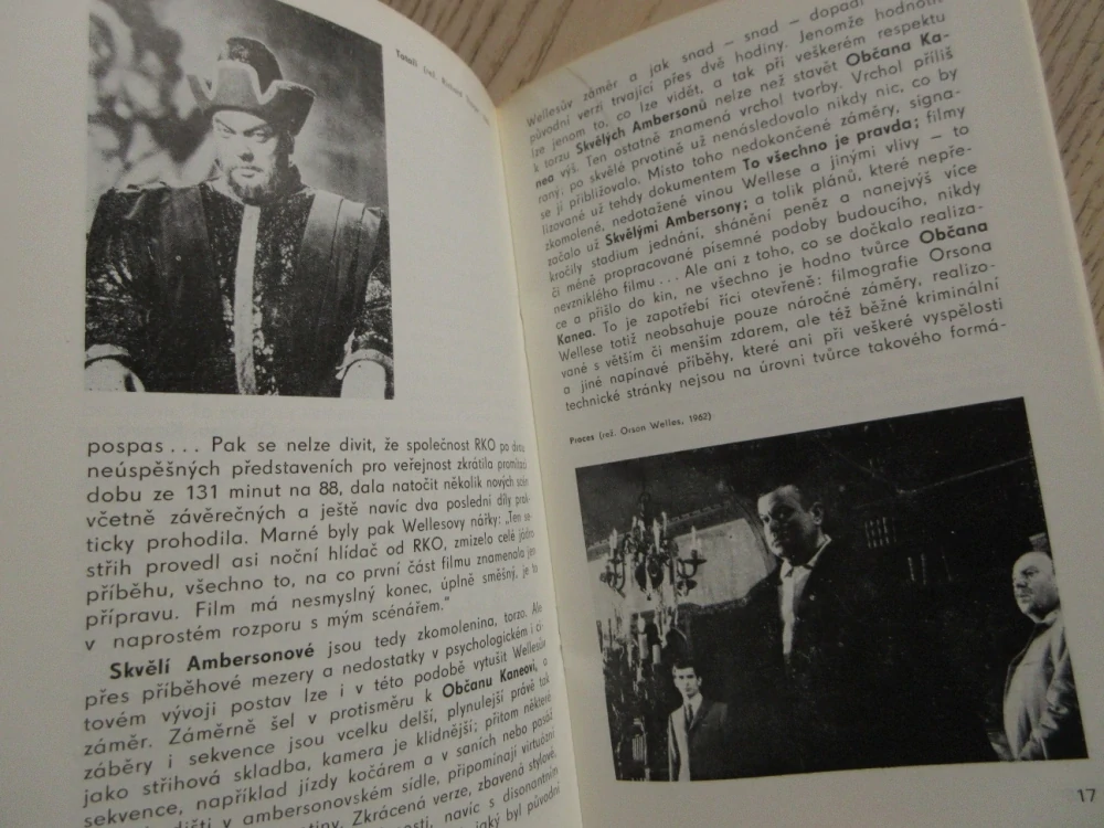 WELLES ORSON, FILMOVÝ SEŠIT, **an