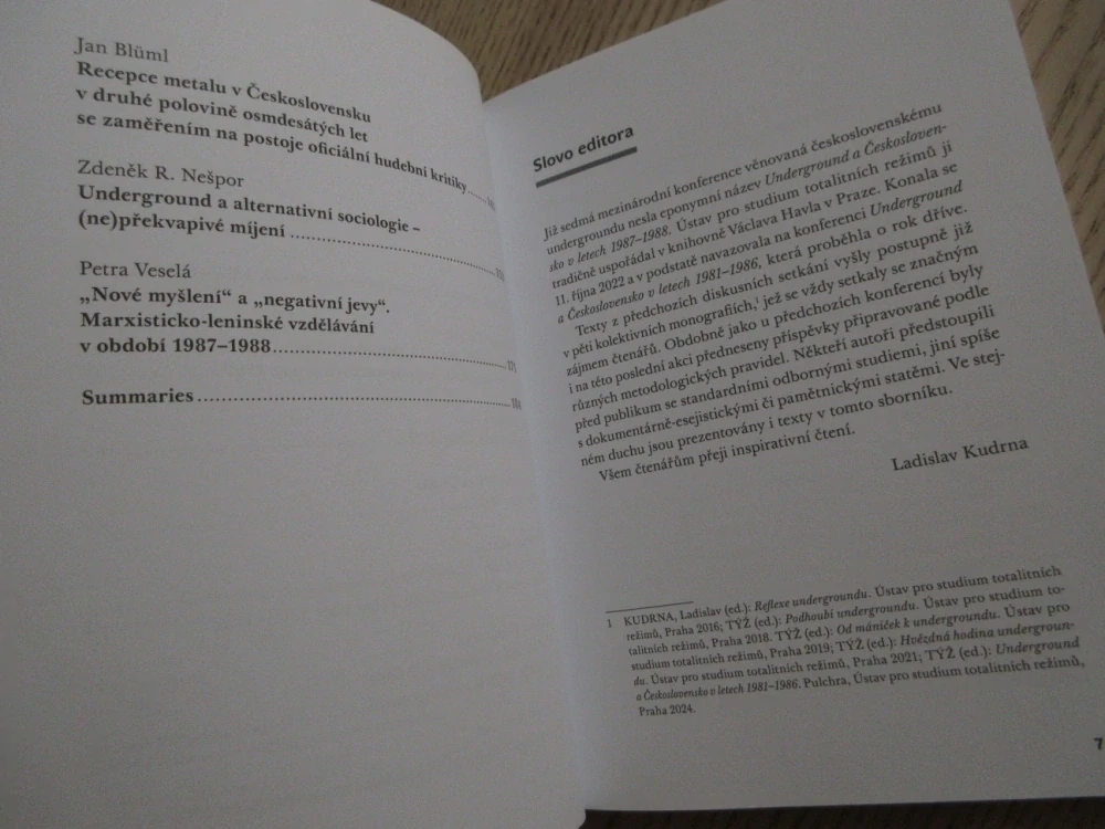 UNDERGROUND V LETECH 1987-1988, LADISLAV KUDRNA, **an