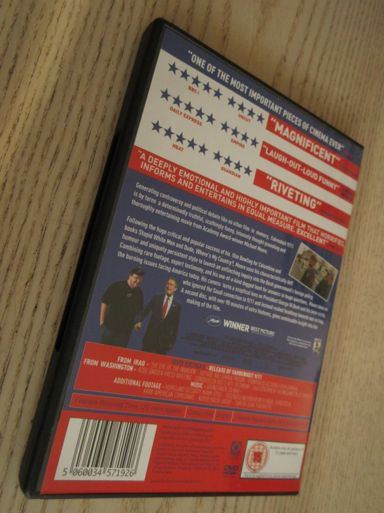FAHRENHEIT 9/11 , GB OBAL, ČESKÉ DVD 3X FILM