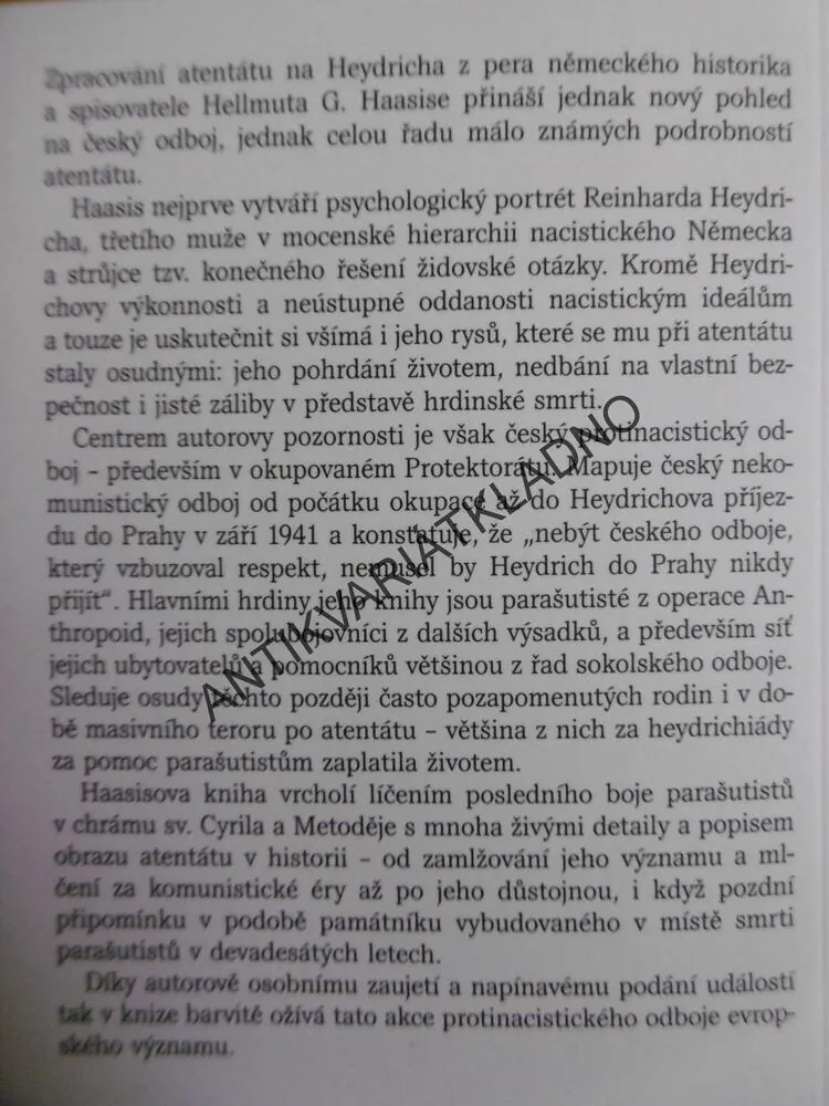 SMRT V PRAZE, ATENTÁT NA REINHARDA HEYDRICHA, HELLMUT G. HAASIS