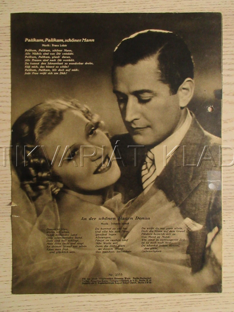 KDE SKŘIVÁNEK ZPÍVÁ, M. EGGERTH, H. SÖHNKER, L. ENGLISCH, FILM ŠVÝCARSKO, FILM KURIER VBŠ Č. 2553