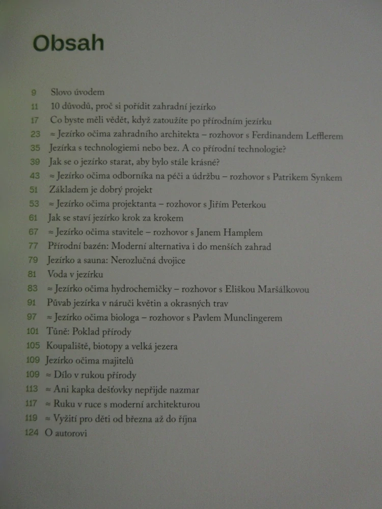 PŘÍRODNÍ KOUPACÍ JEZÍRKA, MICHAL ŠPERLING, **an