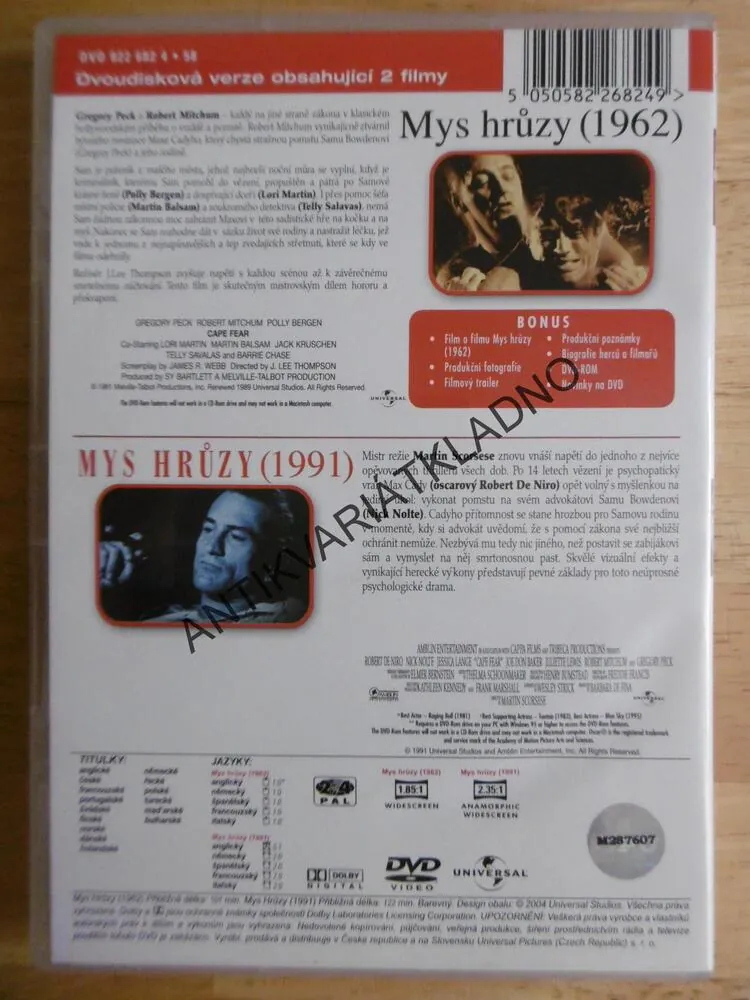 MYS HRŮZY 1962, 1991,2 DVD FILM