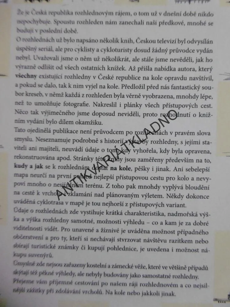 RÁJEM ROZHLEDNOVÝM, KOLE,PĚŠKY, LANOVKOU,TRAMVAJ,ROZHLEDNA
