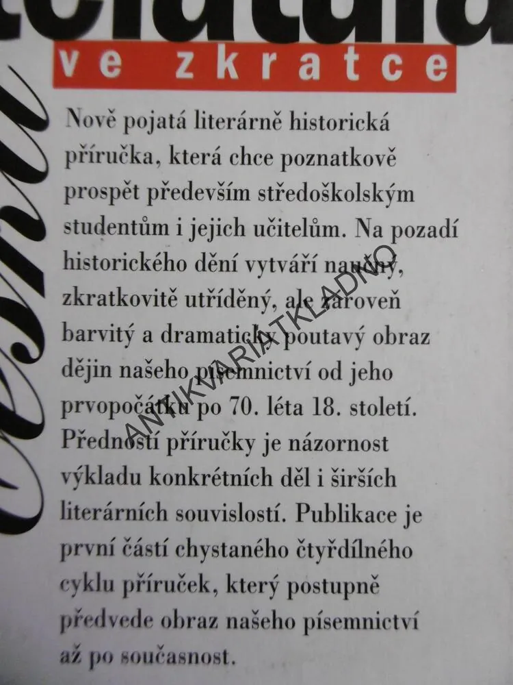 ČESKÁ LITERATURA VE ZKRATCE, 1, SVOZIL, 