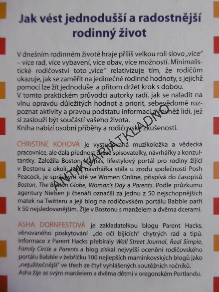 MÉNĚ JE VÍCE, CHRISTINE KOHNOVÁ, DORNFESTOVÁ
