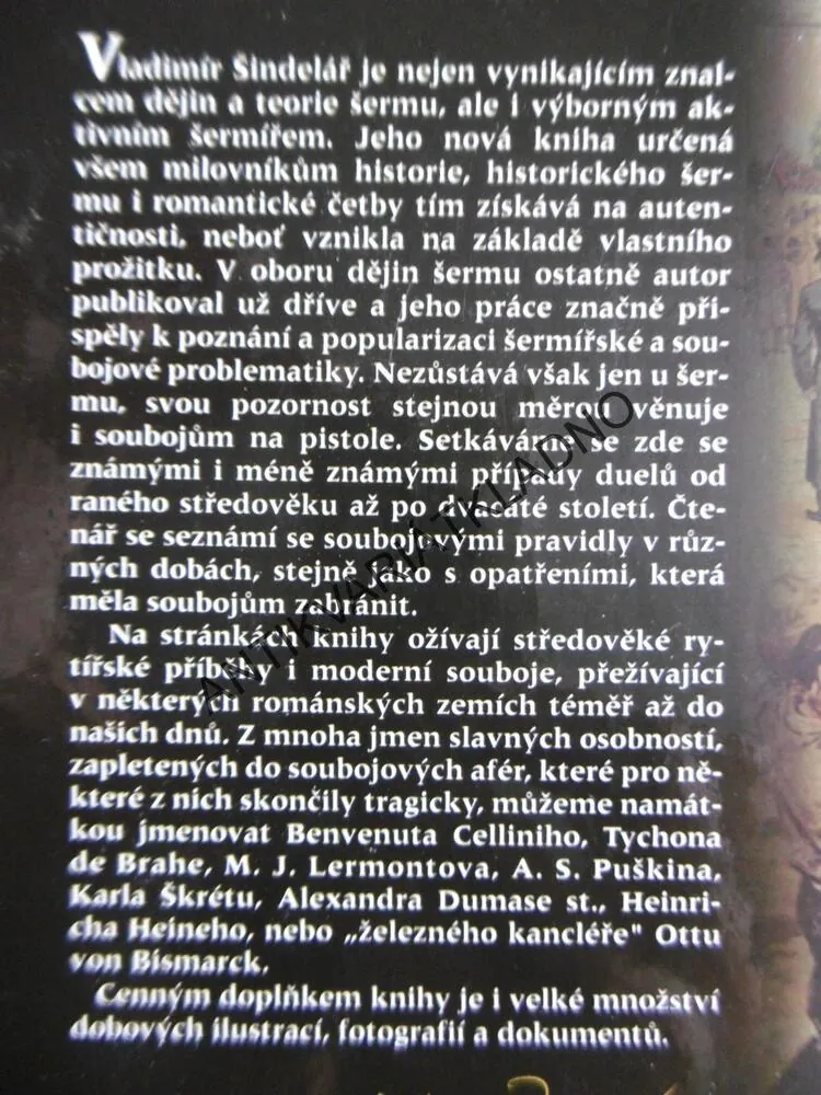 VELKÁ KNIHA O SOUBOJÍCH A DUELANTECH, VLADIMÍR ŠINDELÁŘ