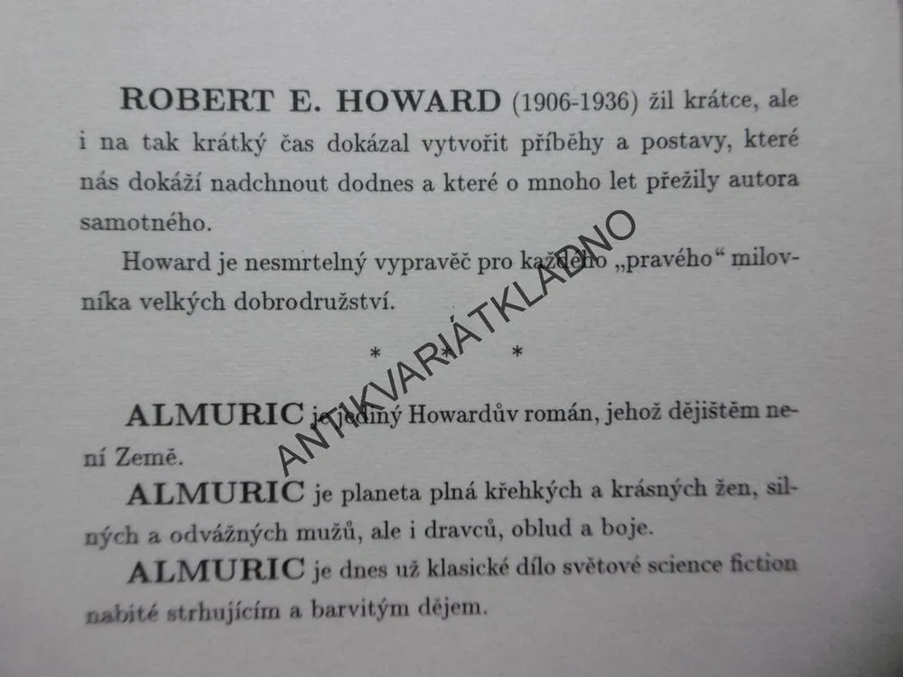 ALMURIC, R.E. HOWARD, SAUDEK