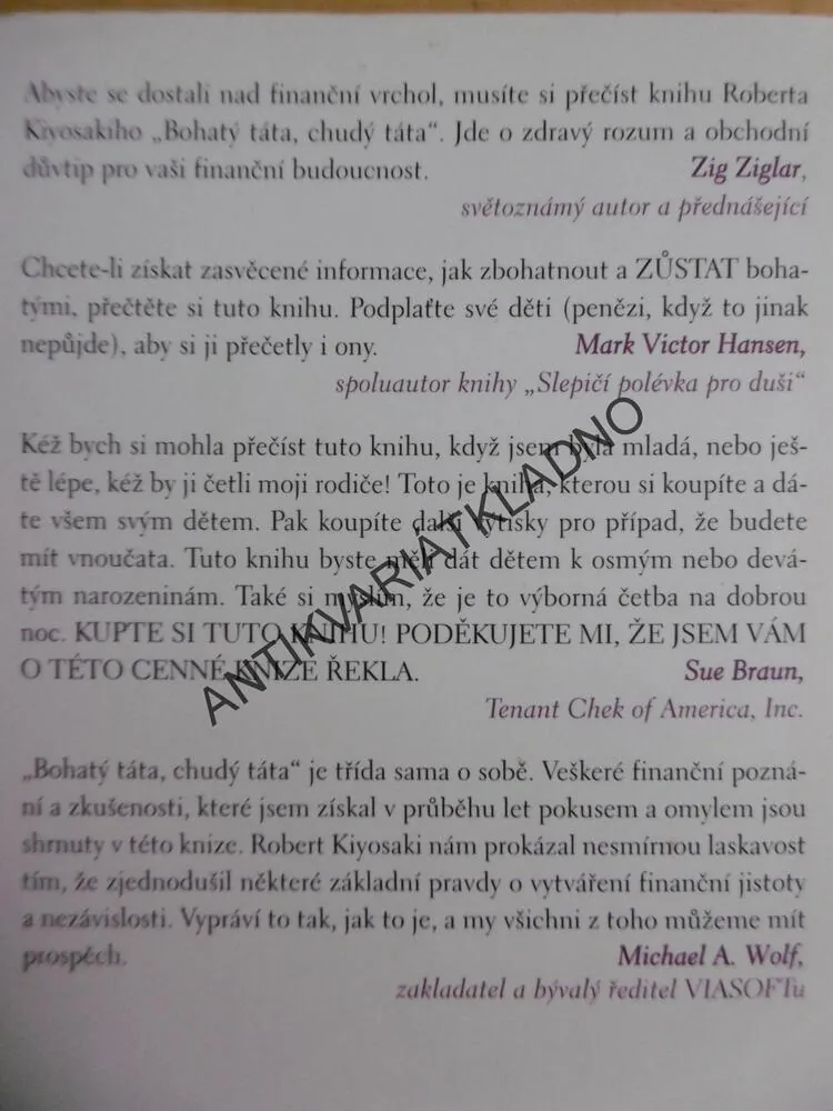 BOHATÝ TÁTA CHUDÝ TÁTA , KIYOSAKI, **an
