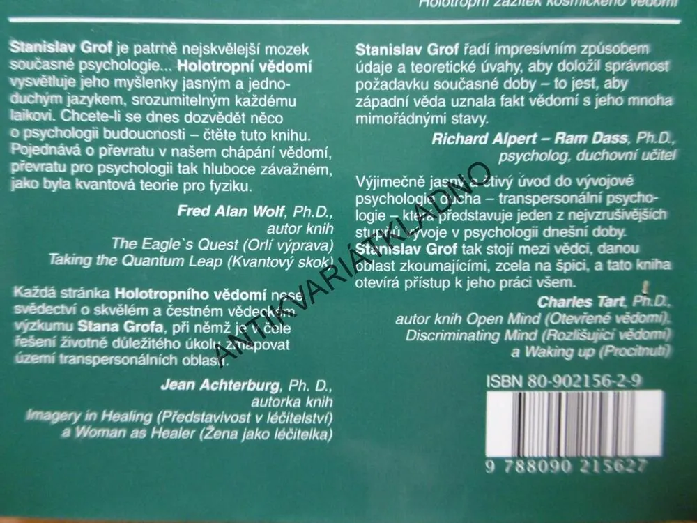 HOLOTROPNÍ VĚDOMÍ, STANISLAV GROF, HAL ZINA BENNETT