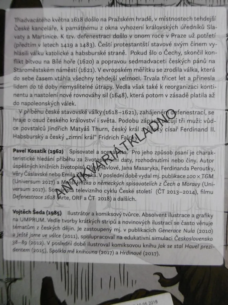 PRAŽSKÁ DEFENESTRACE 23.5.1618, A CO BYLO DÁL..., KOSATÍK, ŠEDA, **an