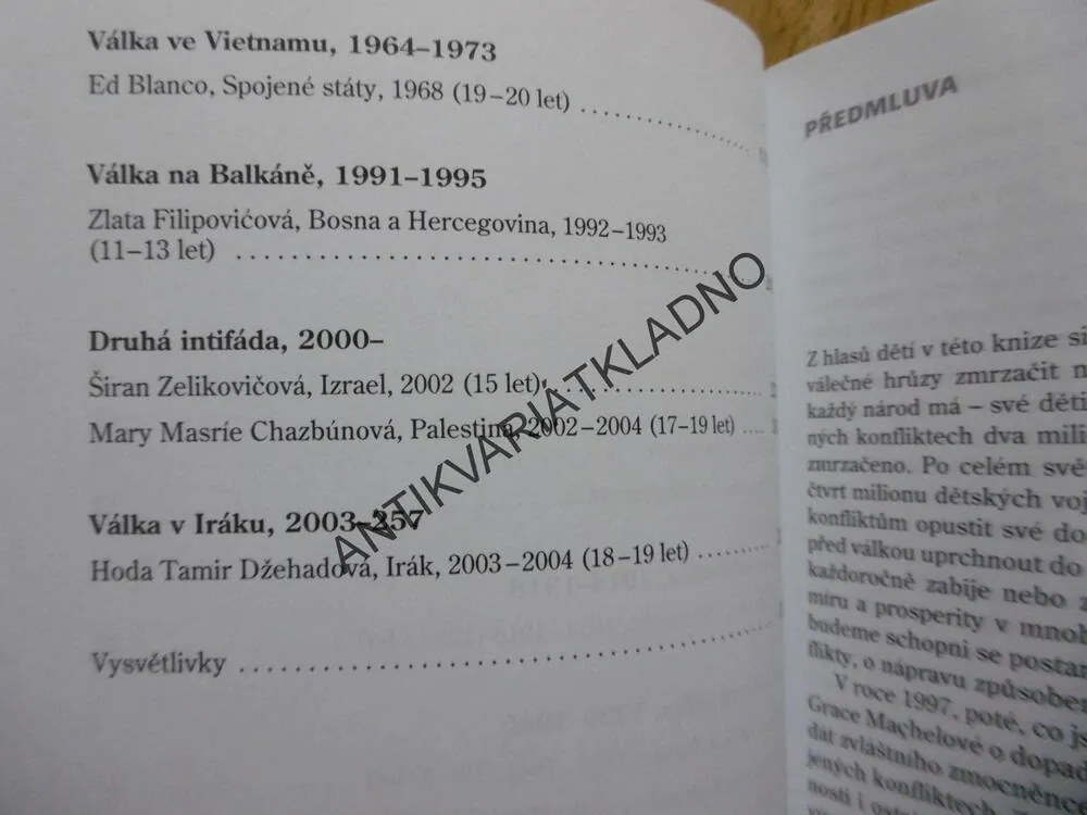 UMLČENÉ HLASY, DĚTSKÉ VÁLEČNÉ DENÍKY OD 1.SVĚTOVÉ VÁLKY PO IRÁK, **an