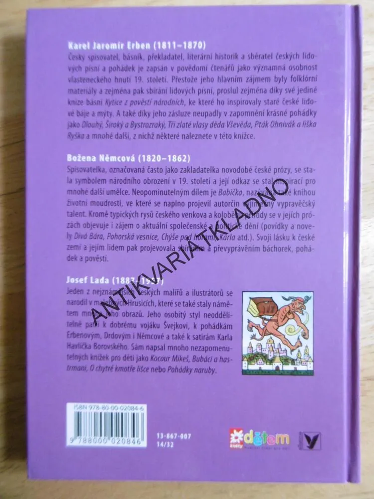 POHÁDKY,BOŽENA NĚMCOVÁ, KAREL JAROMÍR ERBEN, JOSEF LADA, EDICE DĚTEM, **an
