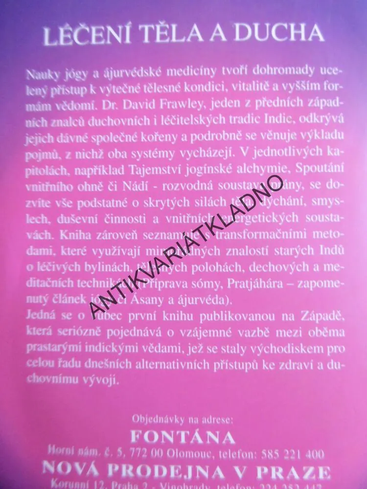 JÓGA A ÁJURVÉDA, LÉČENÍ TĚLA I DUCHA, DAVID FRAWLEY