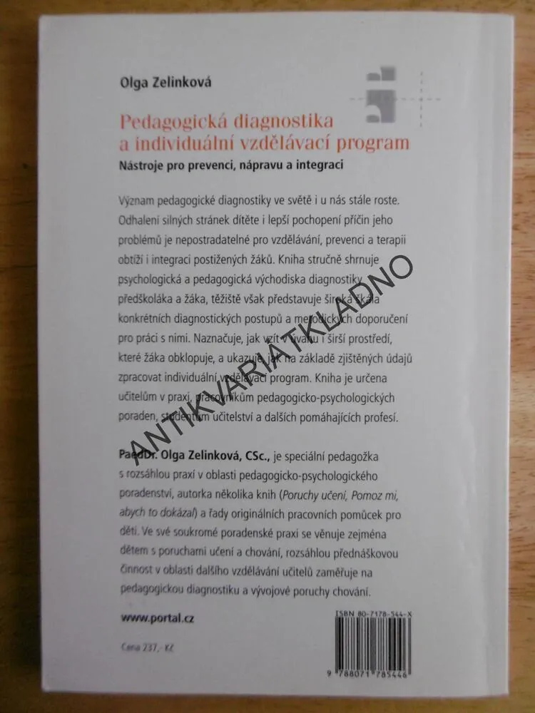 PEDAGOGICKÁ DIAGNOSTIKA A INDIVIDUÁLNÍ VZDĚLÁVACÍ PROGRAM, ZELINKOVÁ