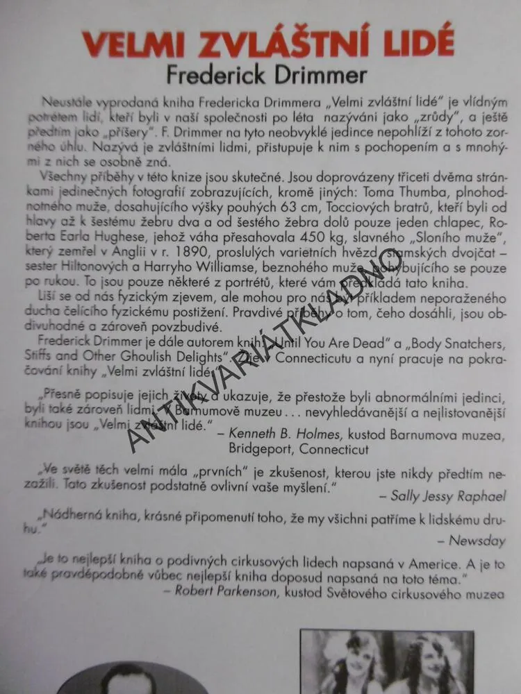 VELMI ZVLÁŠTNÍ LIDÉ, FREDERICK DRIMMER, **an