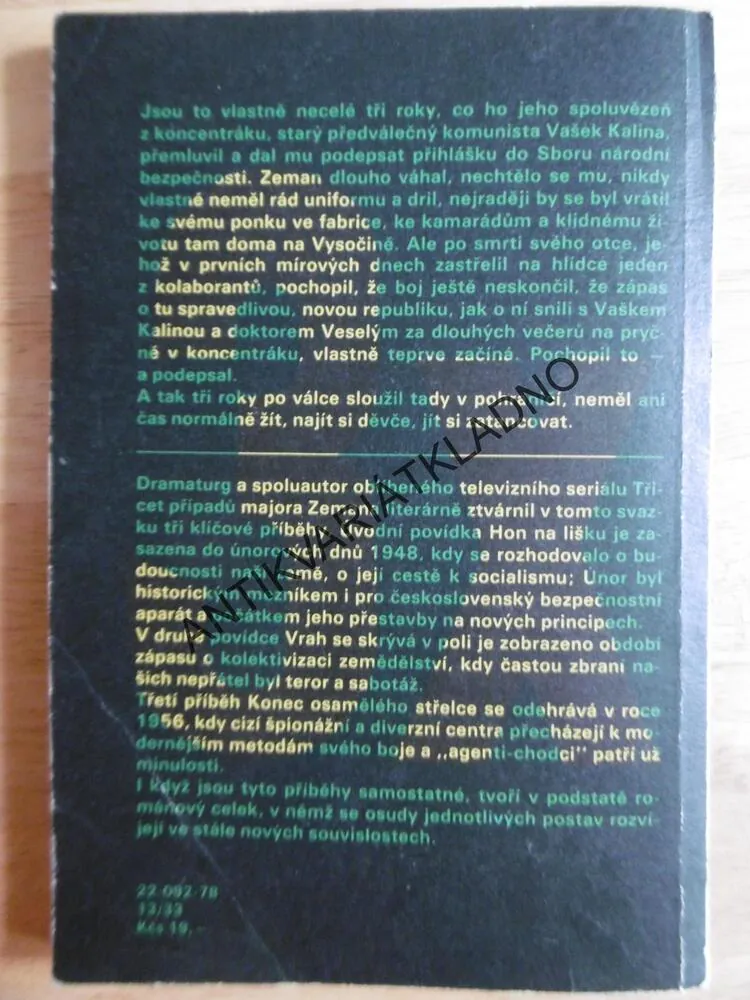 HON NA LIŠKU, MAJOR ZEMAN, JIŘÍ PROCHÁZKA, MAJOR ZEMAN , VLADIMÍR BRABEC, stav A1!!!, **an