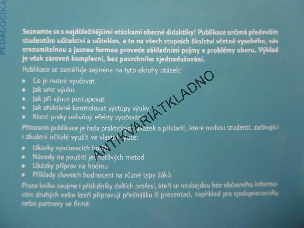 OBECNÁ DIDAKTIKA, ZORMANOVÁ, PEDAGOGIKA