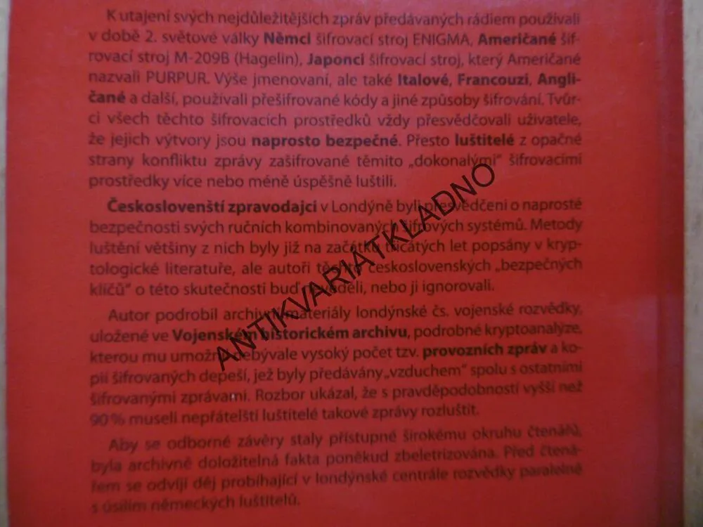 VÁLKA ŠIFER, VÝHRY A PROHRY ČESKOSLOVENSKÉ ROZVĚDKY, JIŘÍ JANEČEK