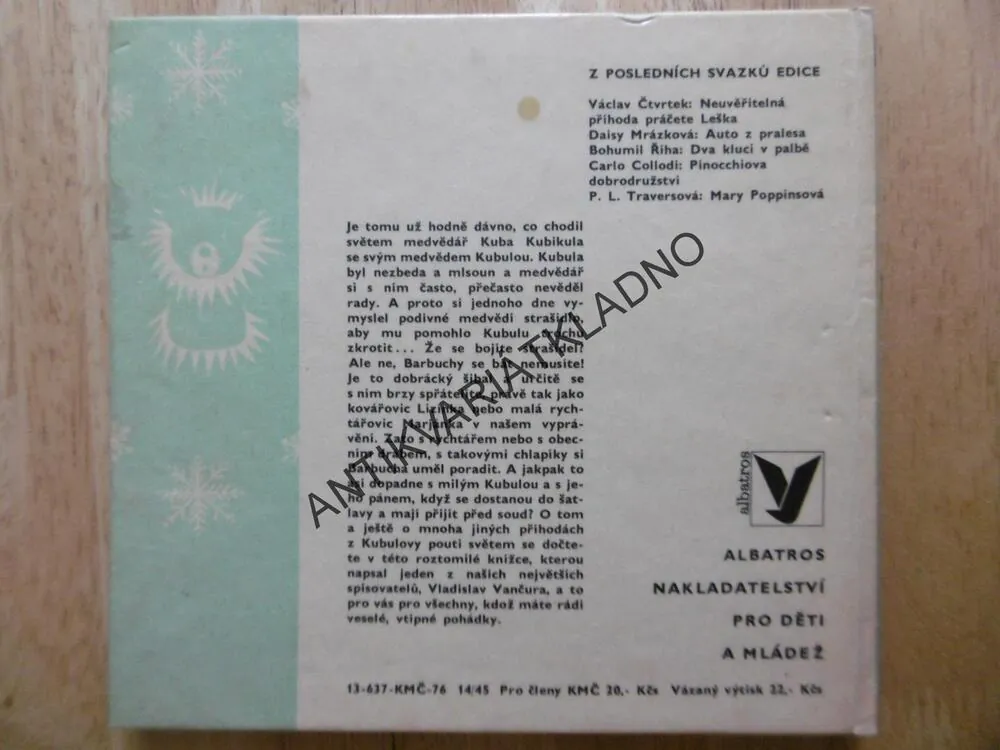 KUBULA A KUBA KUBIKULA, VLADISLAV VANČURA, ZDENĚK MILER, 1976, **an