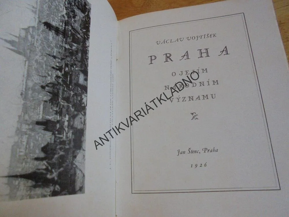 PRAHA O JEJÍM NÁRODNÍM VÝZNAMU, 1926, V. VOJTÍŠEK, **an