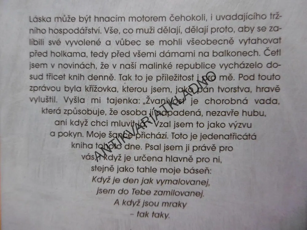 PRO DÁMY NA BALKONECH, MICHAL PAVLATA - AUTOGRAM, **an