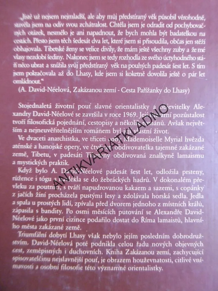 ZAKÁZANOU ZEMÍ, CESTA PAŘÍŽANKY DO LHASY, ALEXANDRA DAVID NÉELOVÁ