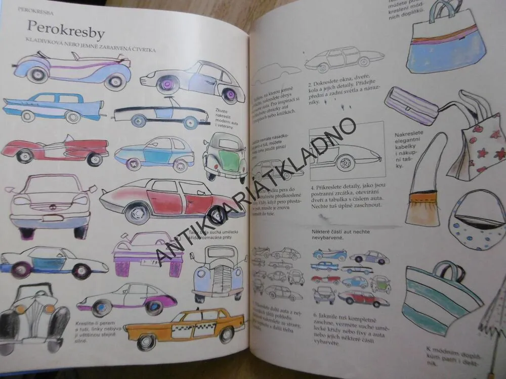 KNIHA VÝTVARNÝCH NÁPADŮ, PERA, PASTELY, PAPÍR, ŠITÍ, KOLÁŽE, PEROKRESBY, **an