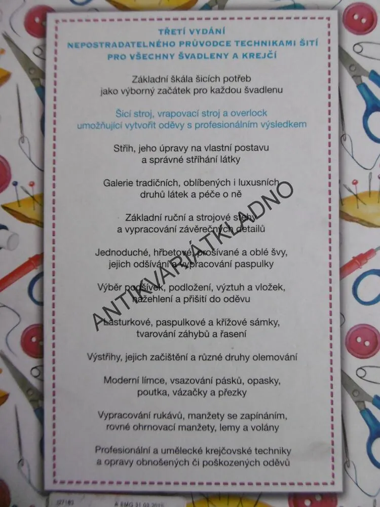 ENCYKLOPEDIE ŠITÍ, PRAKTICKÝ PRŮVODCE TECHNIKAMI ŠITÍ